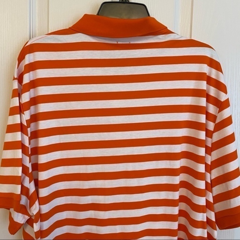Polo Ralph Lauren Classic Fit Soft Cotton Striped Polo Shirt Orange/white Sz XXL - Picture 10 of 15